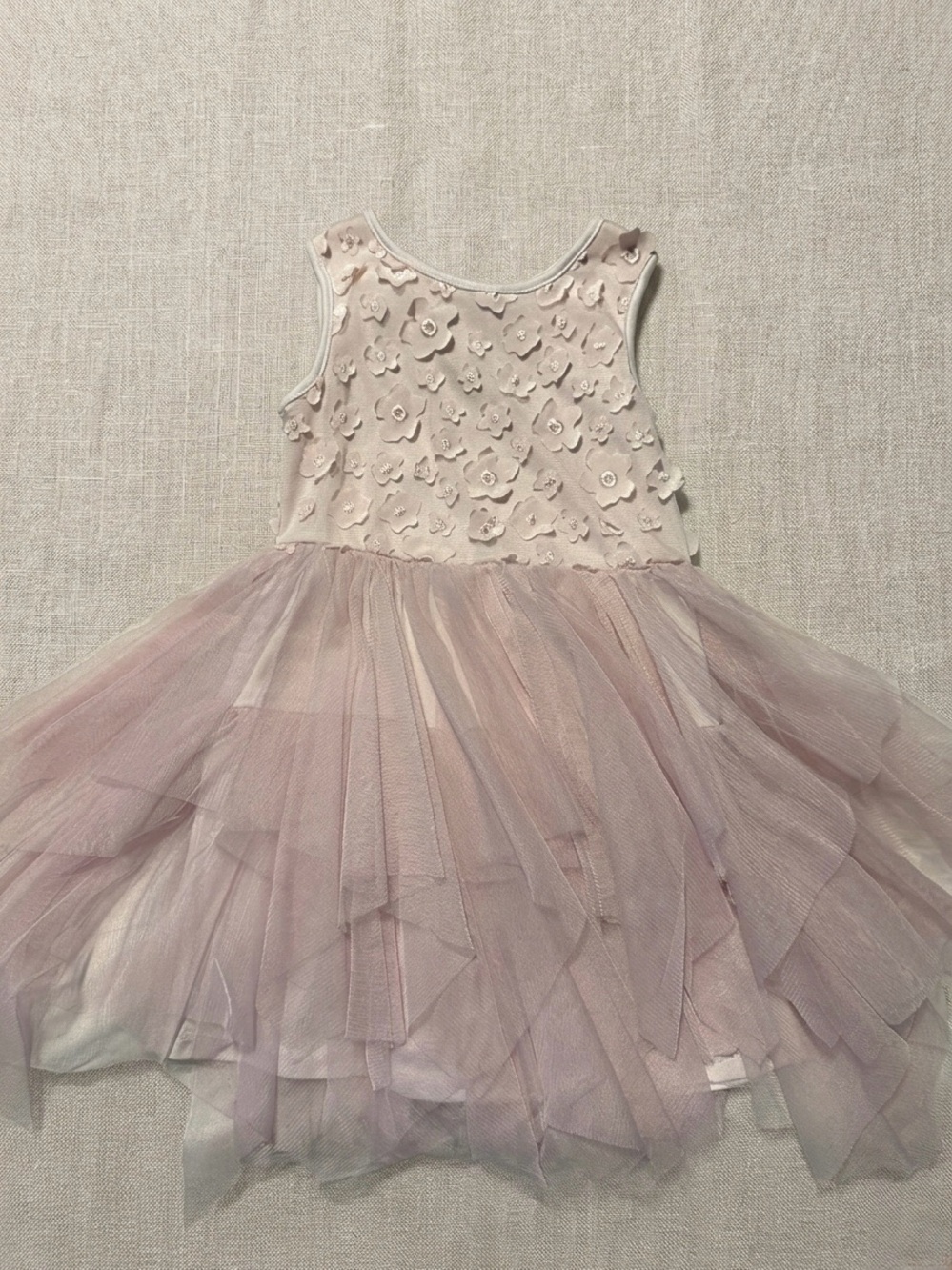 Mia & Mimi Girls' Pink Floral Appliqué Tulle Dress 3T